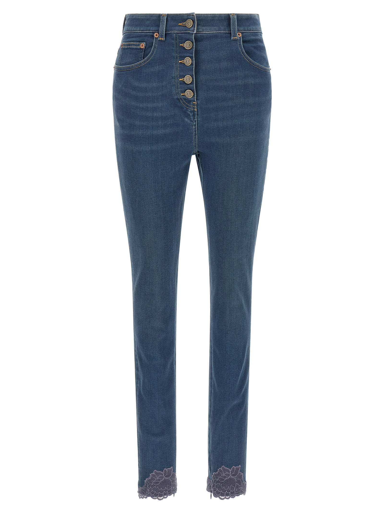 Valentino Lace Insert Jeans Blue