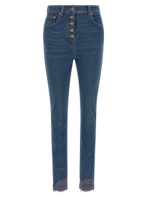 Valentino Lace Insert Jeans Blue
