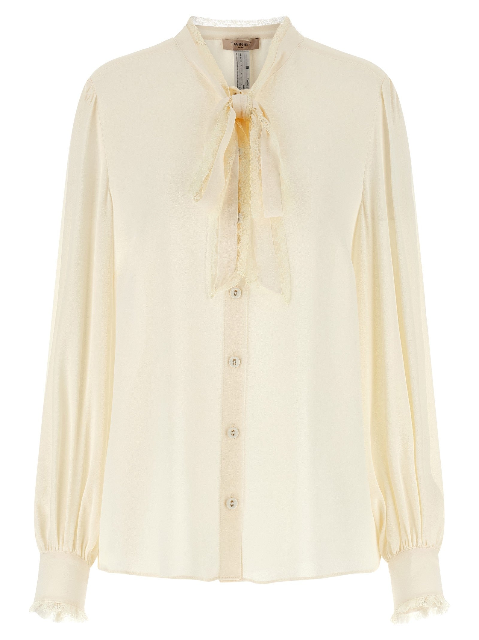 TWINSET Lace Insert Shirt White