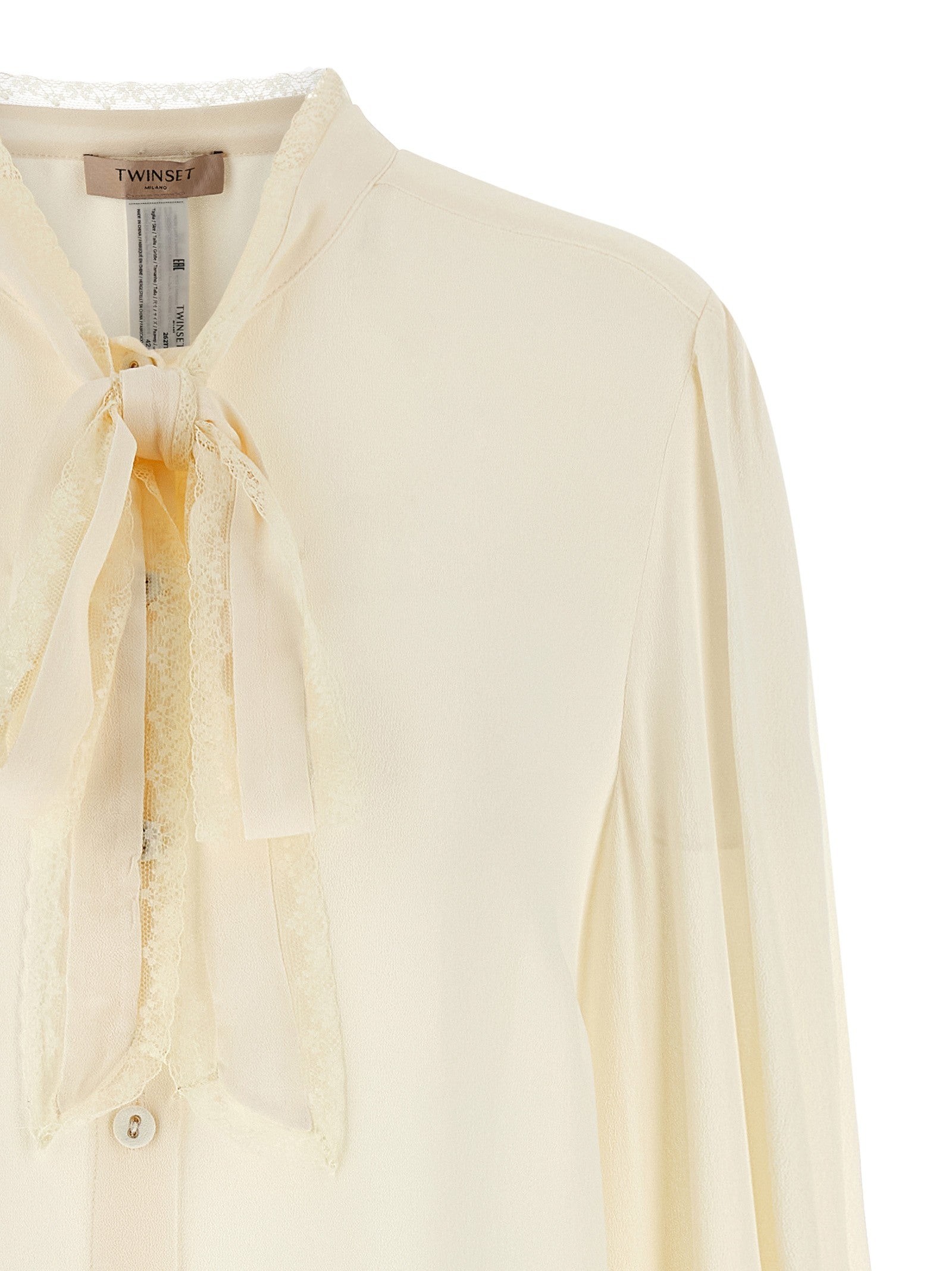 TWINSET Lace Insert Shirt White