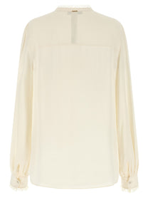 TWINSET Lace Insert Shirt White