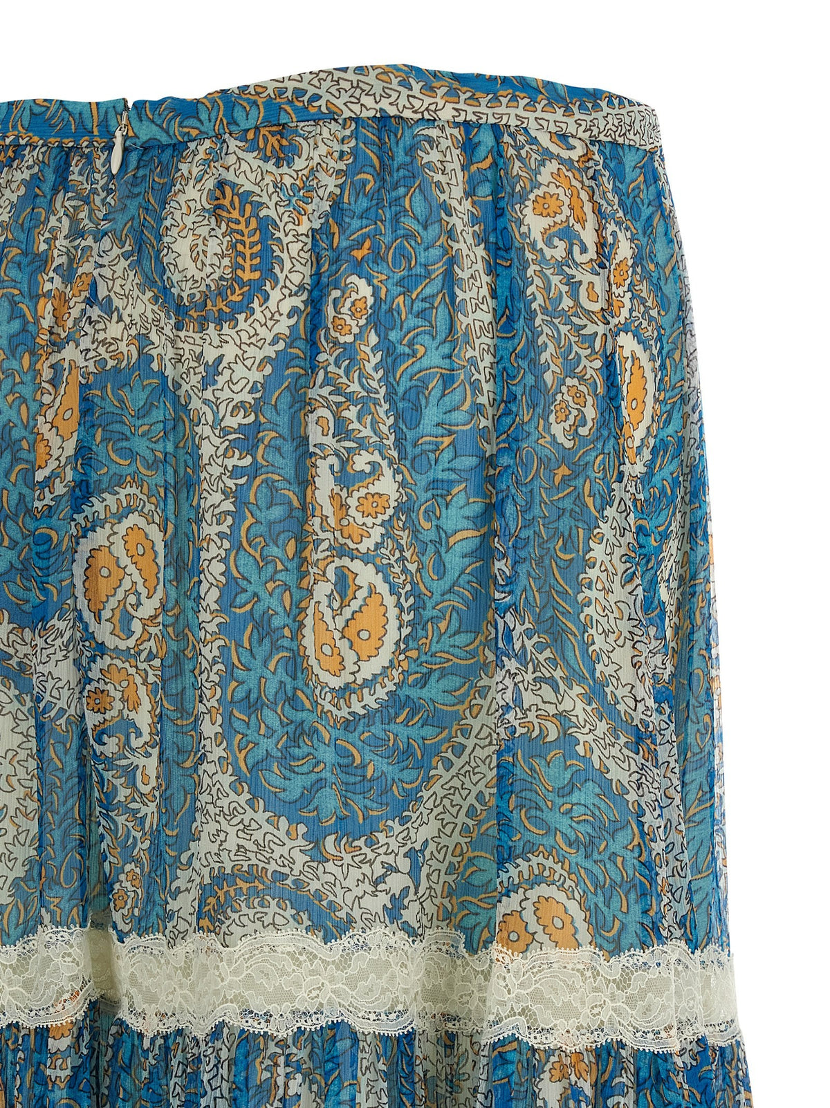 ETRO Lace Insert Skirt Blue, view 4