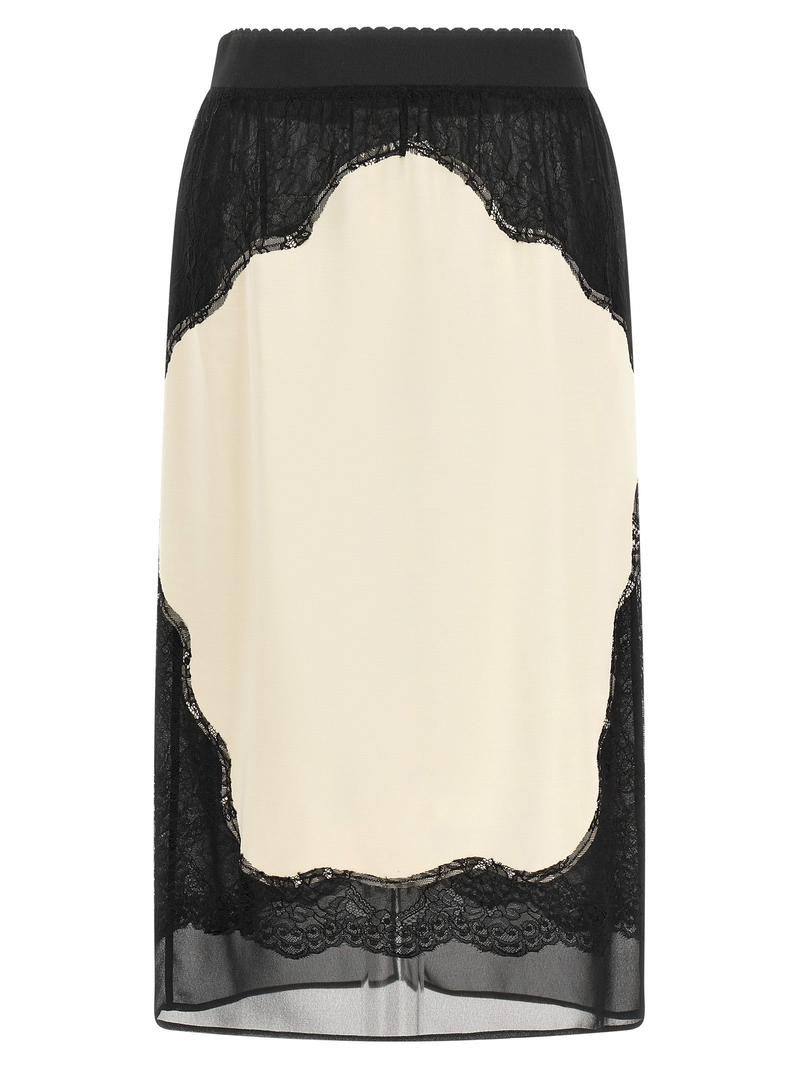 The Attico Lace Insert Skirt White