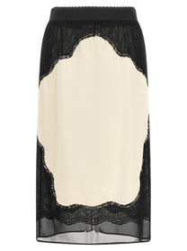 The Attico Lace Insert Skirt White