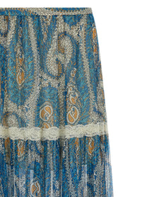 ETRO Lace Insert Skirt Blue
