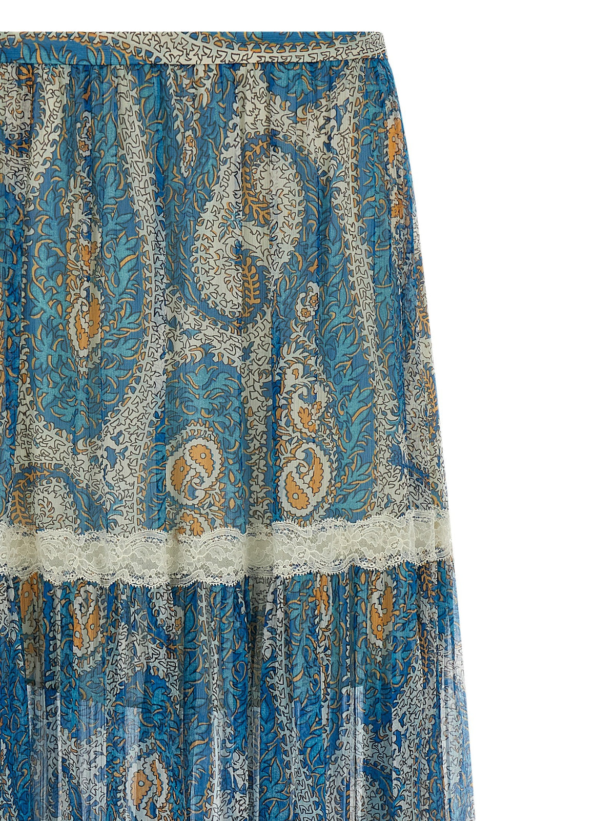 ETRO Lace Insert Skirt Blue, view 3