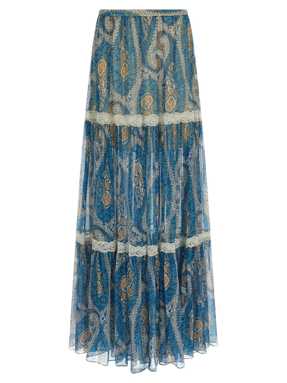 ETRO Lace Insert Skirt Blue