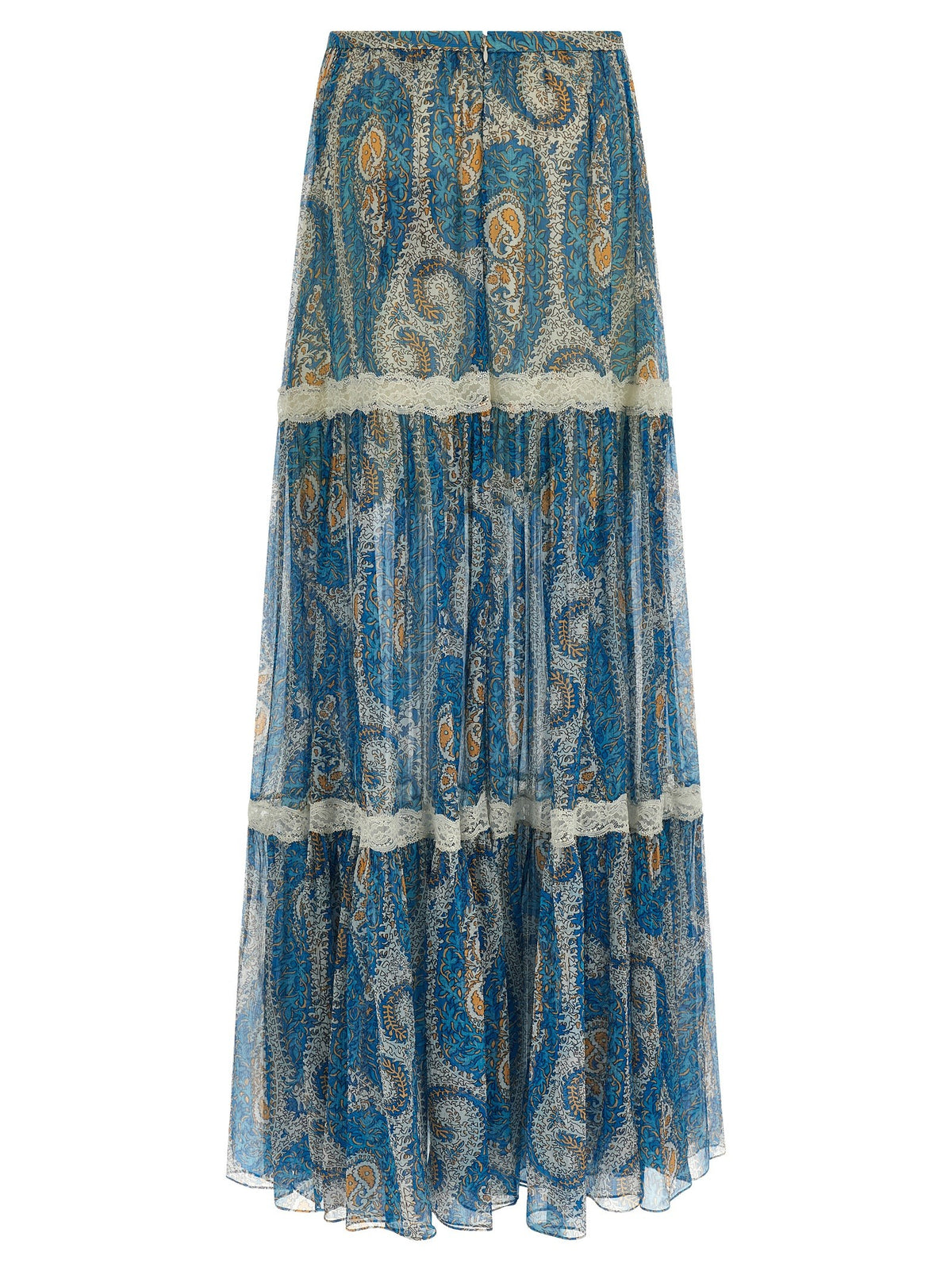 ETRO Lace Insert Skirt Blue