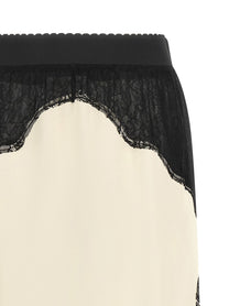 The Attico Lace Insert Skirt White