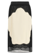 The Attico Lace Insert Skirt White