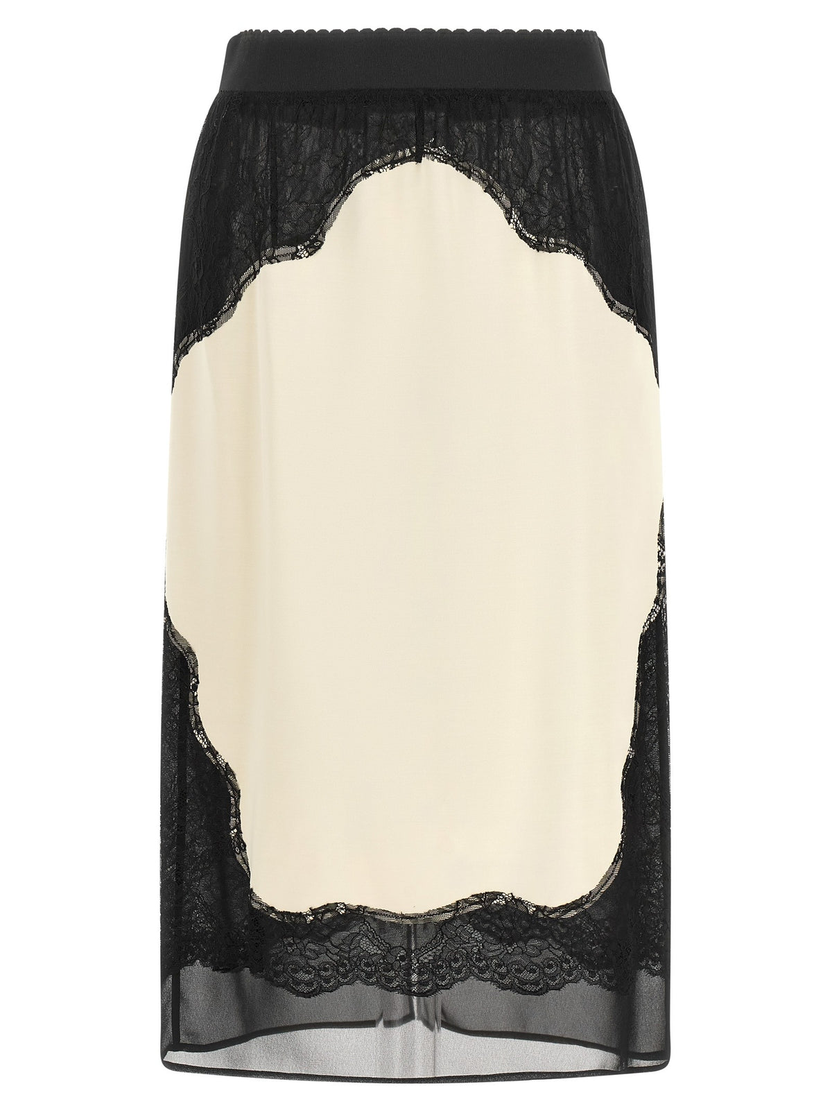 The Attico Lace Insert Skirt White