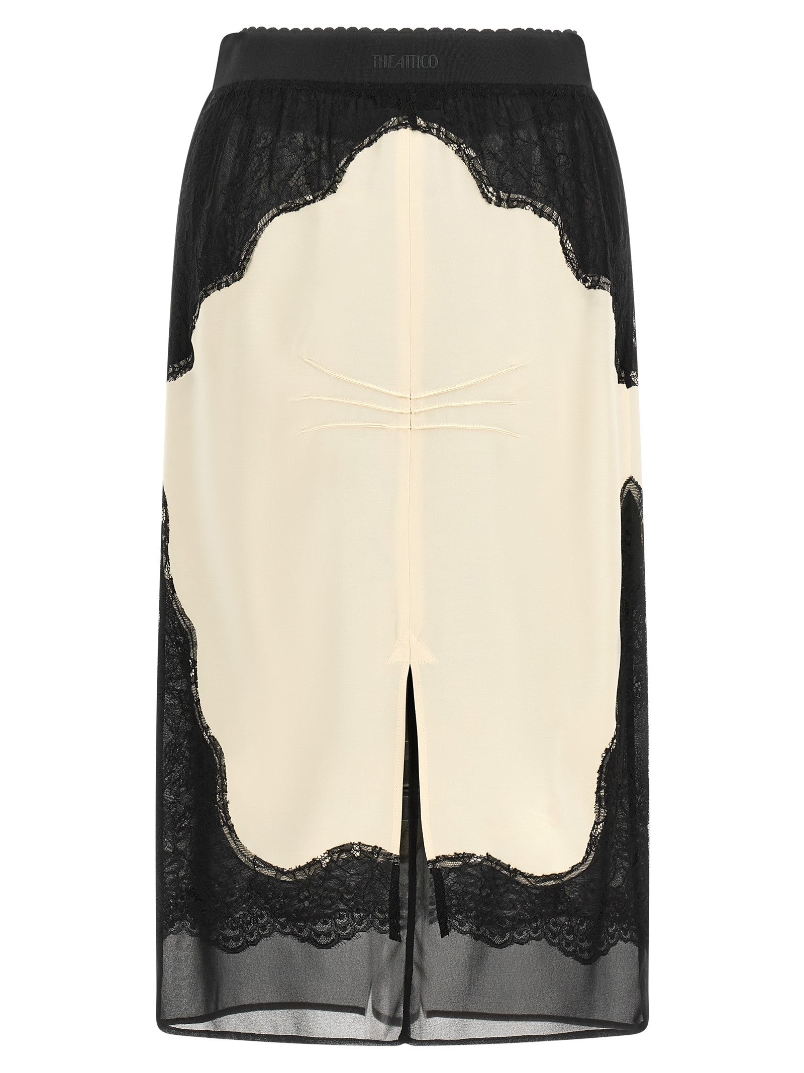 The Attico Lace Insert Skirt White