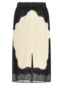 The Attico Lace Insert Skirt White