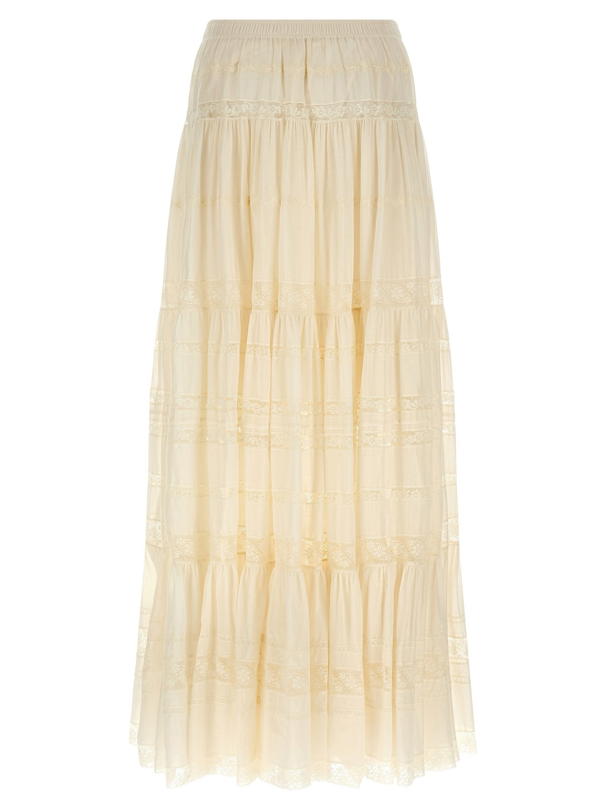 Ermanno Scervino Lace Insert Skirt White, view 2