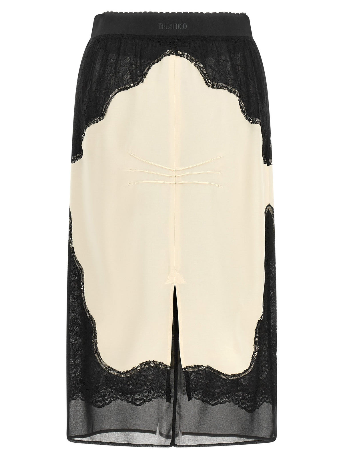 The Attico Lace Insert Skirt White, view 2