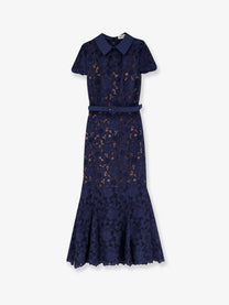 self-portrait Women's Lace Long Dress Blue