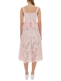 self-portrait Women's Lace Midi Peplum Dress Blue