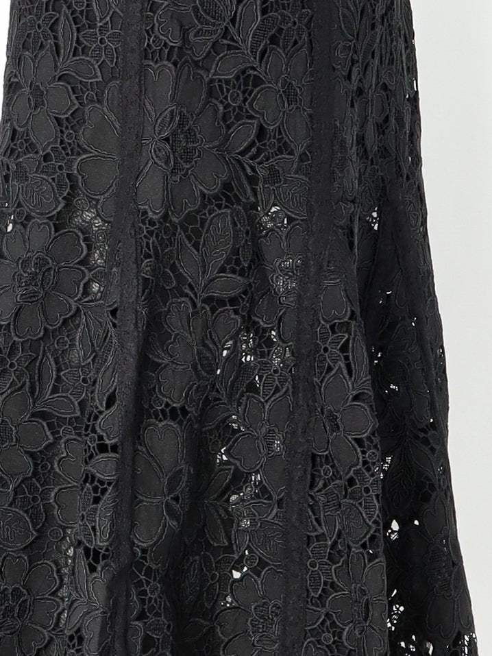 self-portrait Women's Lace Midi Skirt Black