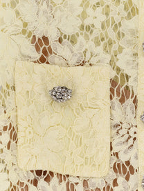 self-portrait Women's Lace Mini Dress Yellow self-portrait