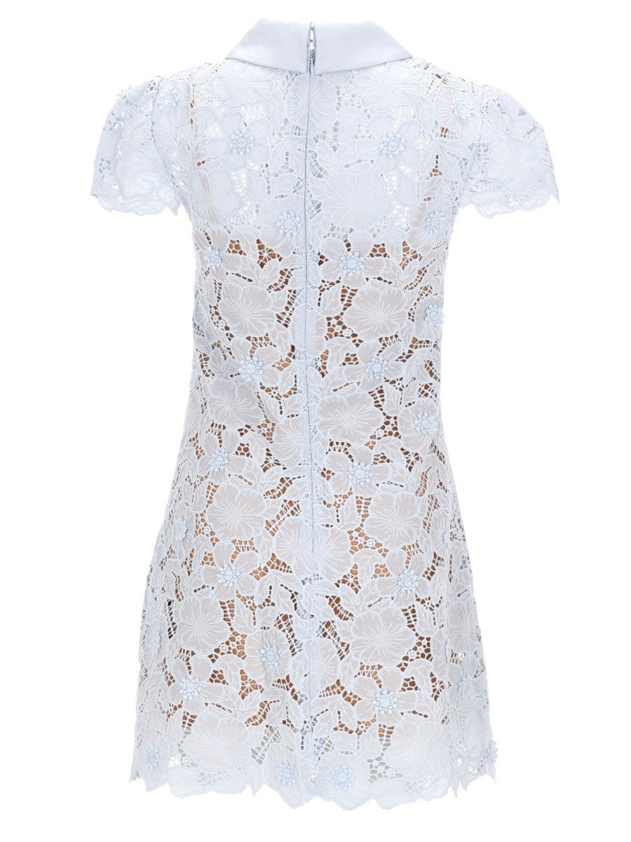 self-portrait Women's Lace Mini Dress Blue