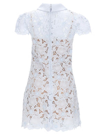 self-portrait Women's Lace Mini Dress Blue