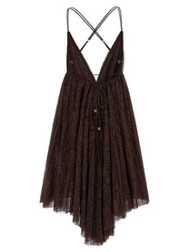 Elisabetta Franchi Lace Mini Dress Brown