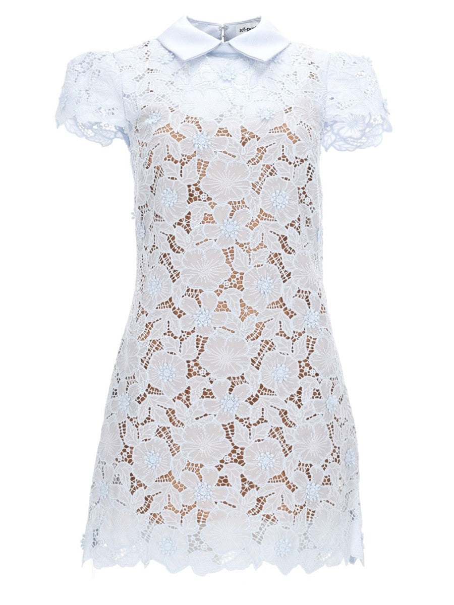 self-portrait Women's Lace Mini Dress Blue