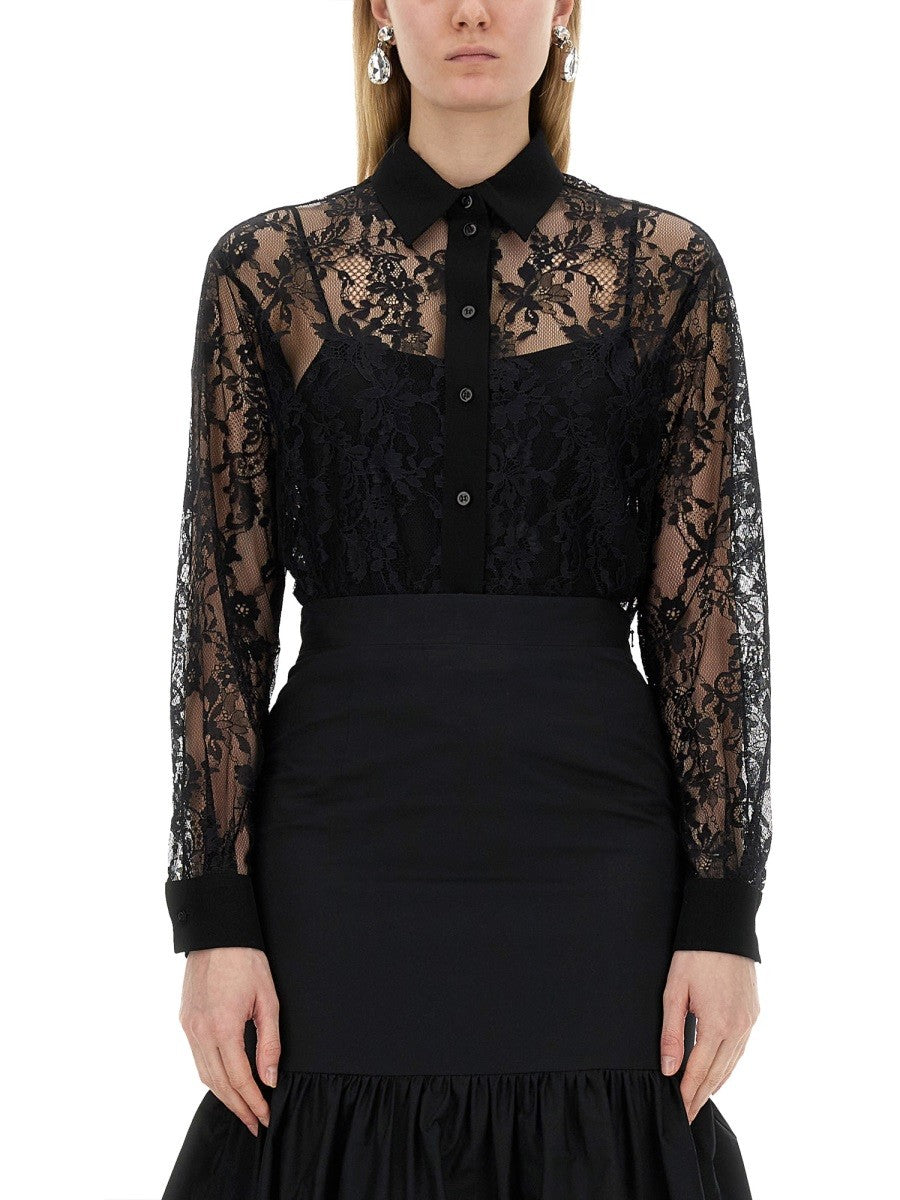 Moschino Women's Lace Shirt Black