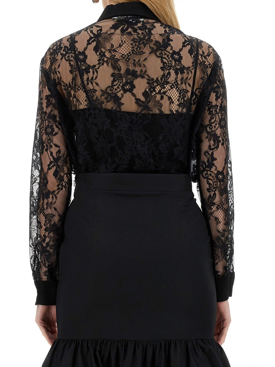 Moschino Women's Lace Shirt Black