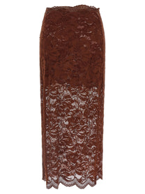 Rabanne Lace Skirt Brown