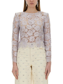 self-portrait Women's Lace Top Purple self-portrait