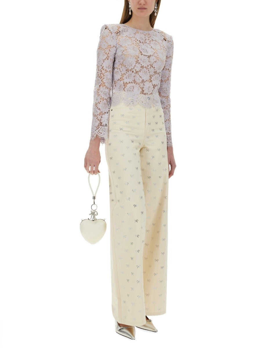 self-portrait Women's Lace Top Purple self-portrait