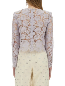 self-portrait Women's Lace Top Purple self-portrait