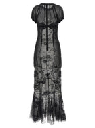 The Attico Lace Tulle Dress Black