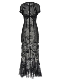 The Attico Lace Tulle Dress Black