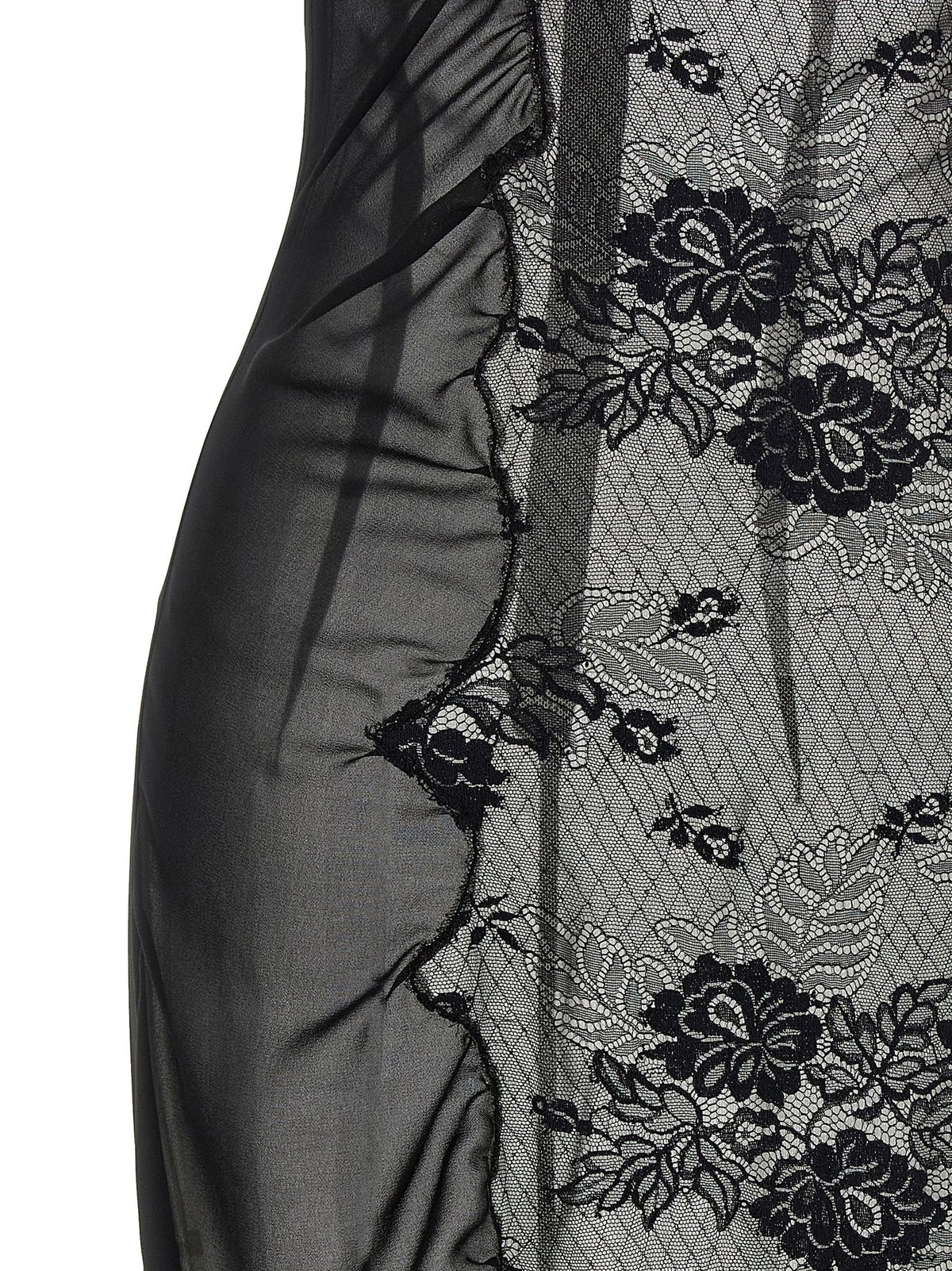 The Attico Lace Tulle Dress Black