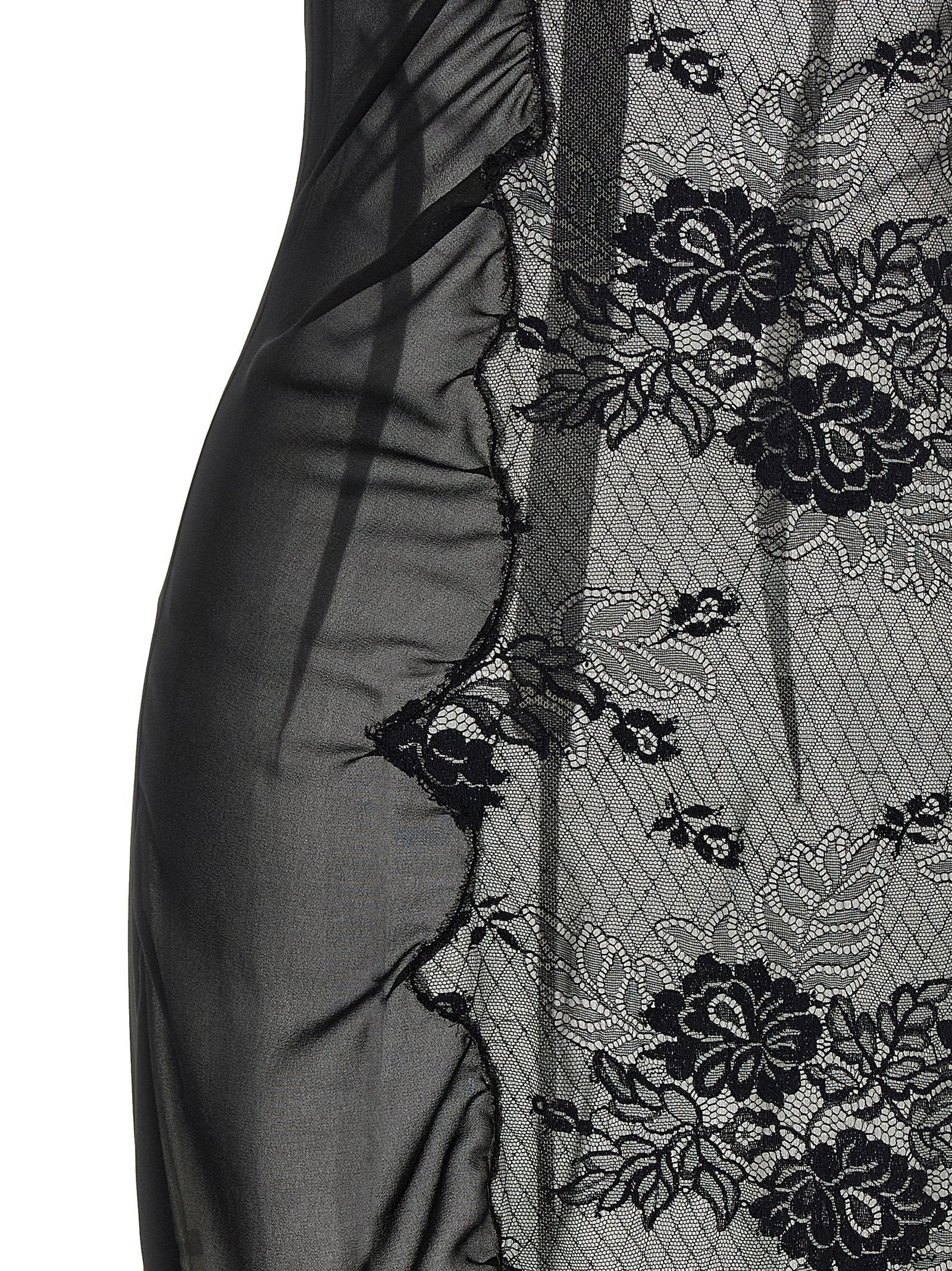 The Attico Lace Tulle Dress Black