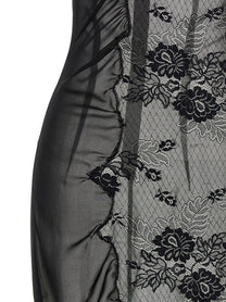 The Attico Lace Tulle Dress Black