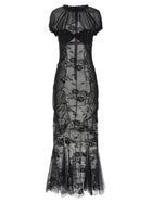 The Attico Lace Tulle Dress Black