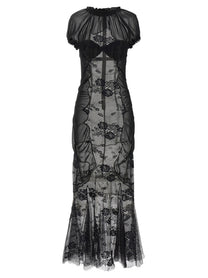 The Attico Lace Tulle Dress Black