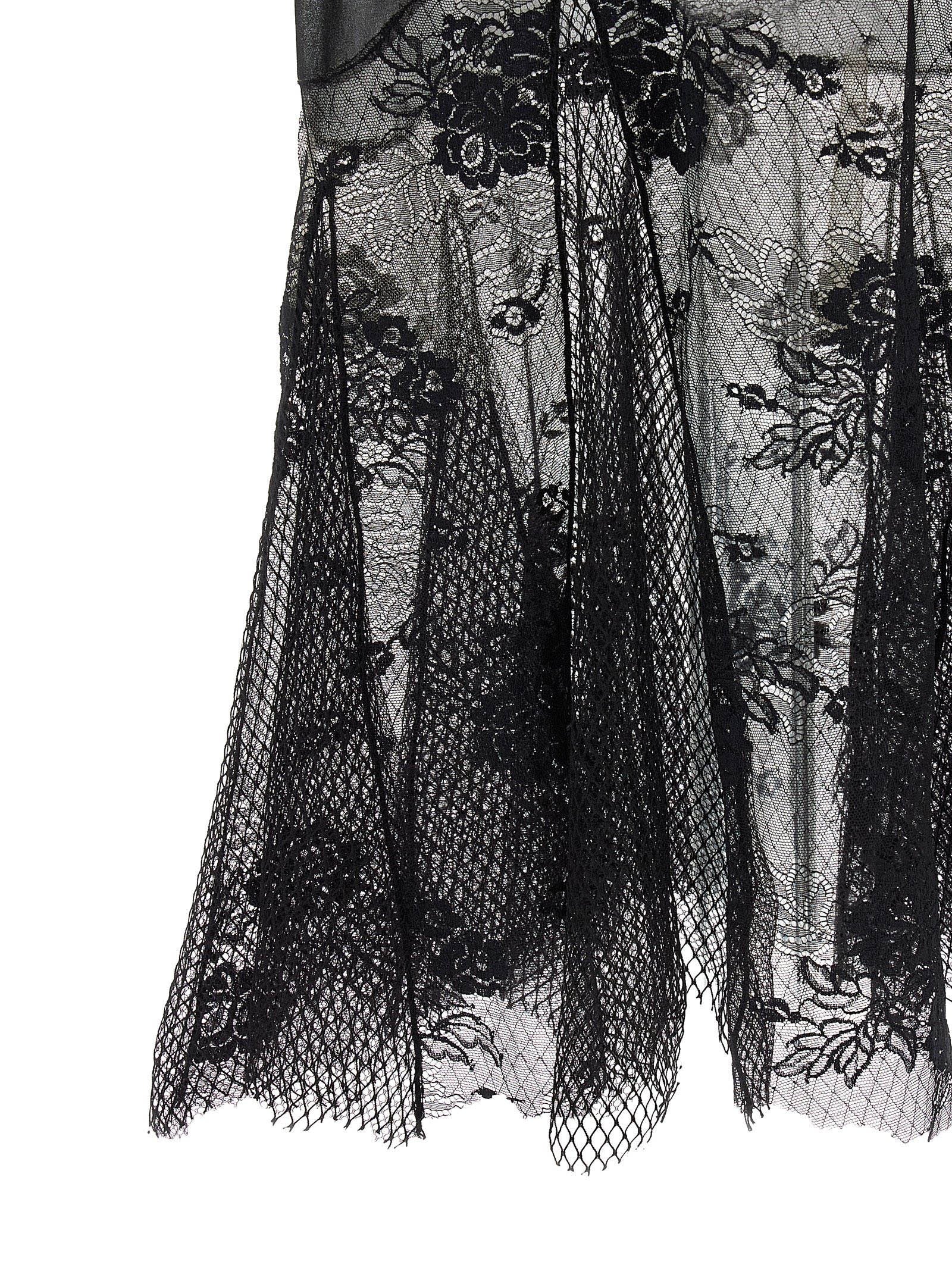 The Attico Lace Tulle Dress Black