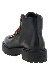 PRADA Lace up Ankle Boots Black