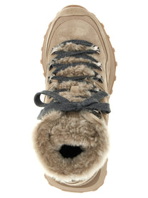Brunello Cucinelli Lace up Ankle Boots Beige