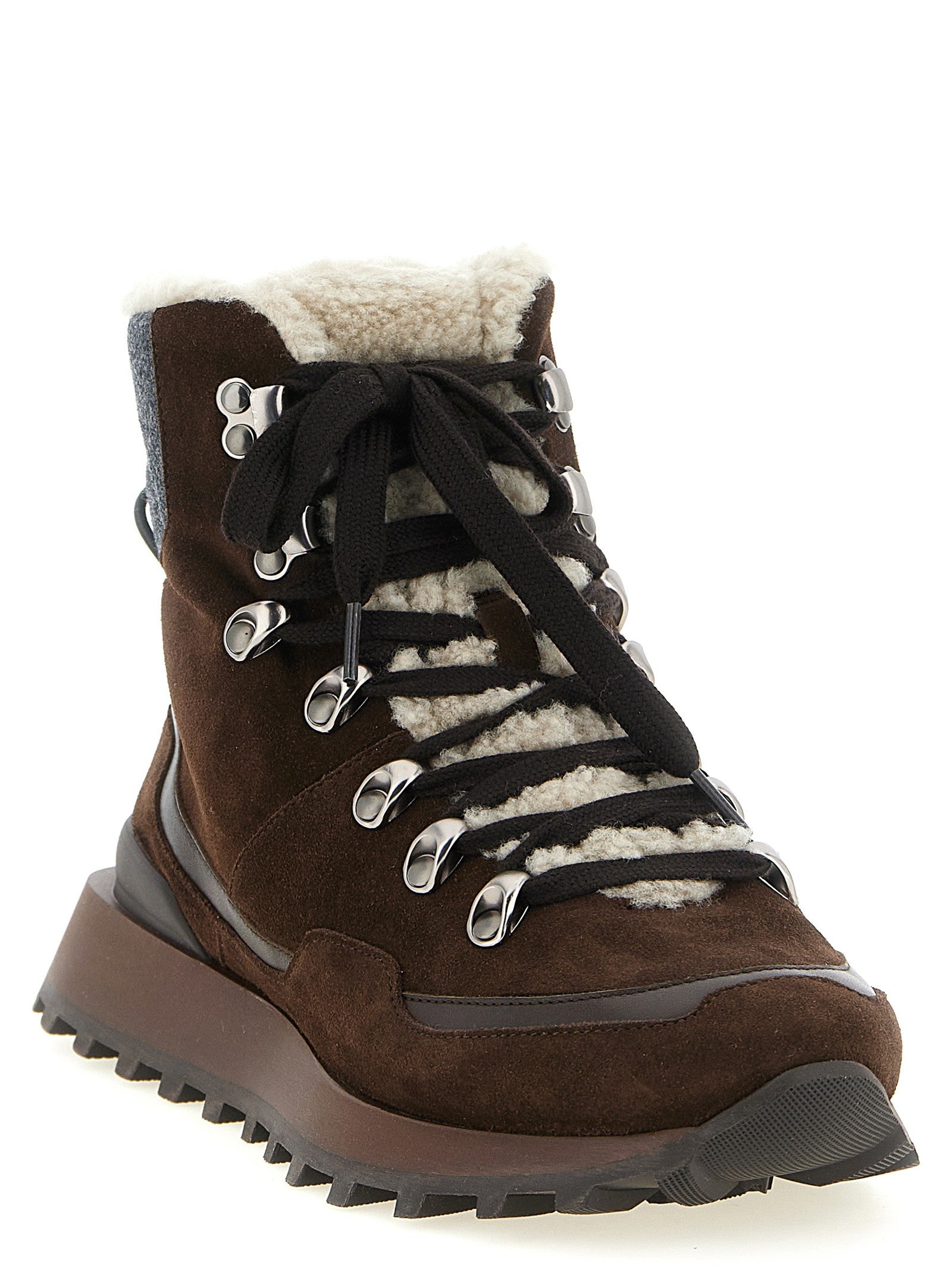 Brunello Cucinelli Lace up Ankle Boots Brown