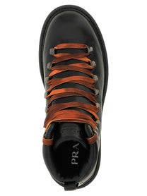 PRADA Lace up Ankle Boots Black