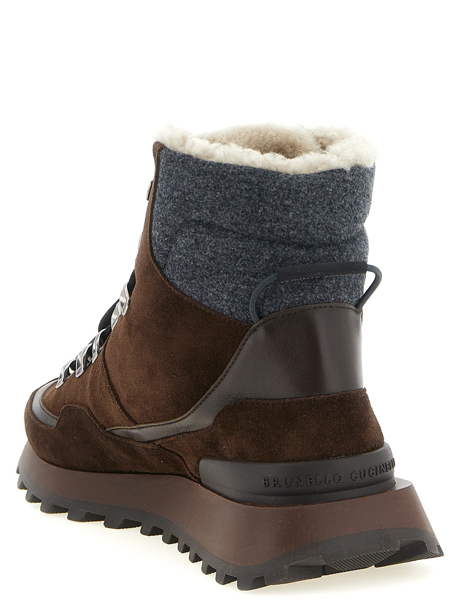 Brunello Cucinelli Lace up Ankle Boots Brown