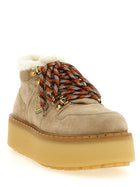 PRADA Lace up Ankle Boots Beige, view 2