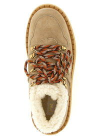 PRADA Lace up Ankle Boots Beige, view 4