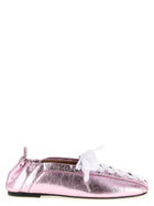 Ganni Lace up Ballet Flats Blue