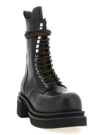 Rick Owens Lace up Bogun Combat Boots Black